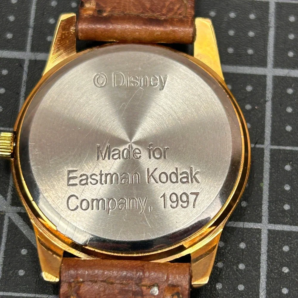 Vintage 1997 Disney World 25th‎ Anniversary Watch Kodak Braided Leather Strap